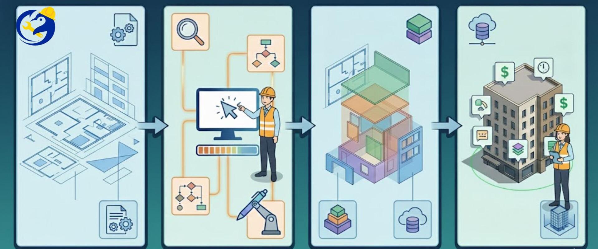 CHUYỂN ĐỔI TỪ CAD 2D SANG BIM 3D BẰNG WORKFLOW BÁN TỰ ĐỘNG