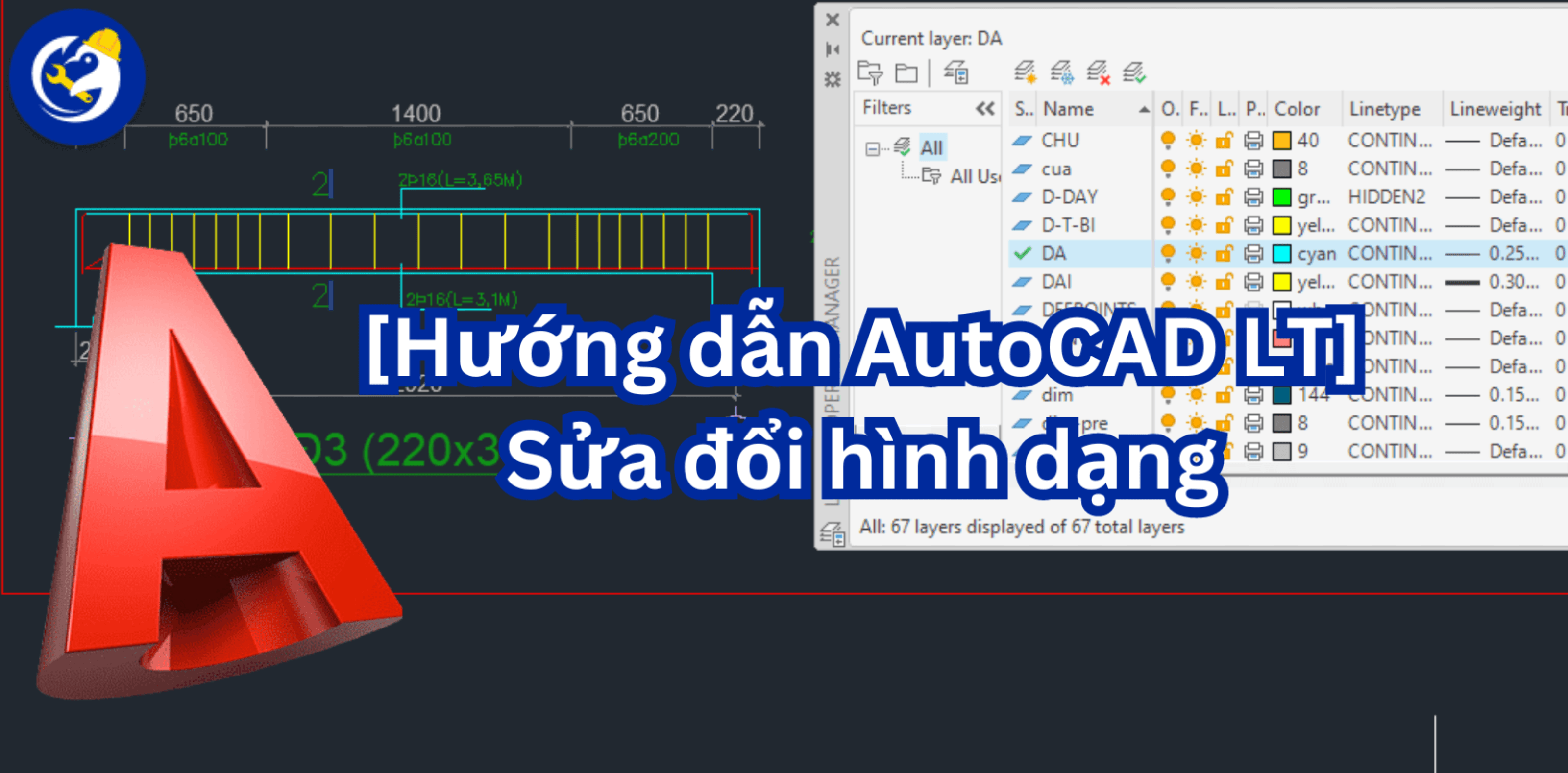 [Hướng dẫn AutoCAD LT] Sửa Đổi Hình Dạng 3