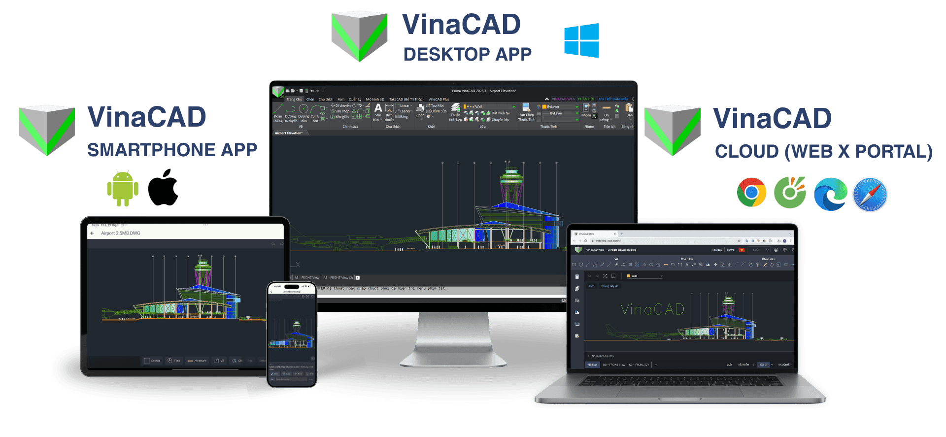 VinaCAD Platform | Desktop - Cloud - Web - Smartphone
