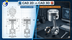 SỰ KHÁC BIỆT GIỮA CAD 2D & 3D